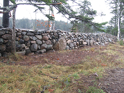 a dry laid stone wall